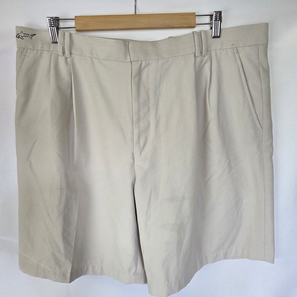 Greg Norman Golf Shorts Mens 40 Khaki Performance Microfiber Flat Front 8.5"